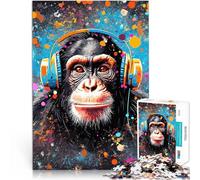 Puzzle 1000 pezzi per adolescenti Musica per DJ scimmia per il giocattolo di sfida del gioco educativo è ideale come regalo per tutta la famiglia 38x26cm