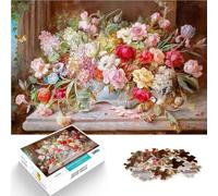 Puzzle 1000 pezzi per adolescenti Natura morta con fiori Difficile da completare ma divertente e umoristico Migliorare la memoria 38x26cm