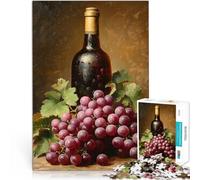Puzzle 1000 pezzi per adolescenti Natura morta con vino e uva Giochi educativi Decorazione della casa Adatto per la decorazione del desktop 38x26cm