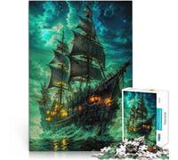 Puzzle 1000 pezzi per adolescenti Nave fantasma verde Antistress Vacanza in patria Uccidere il tempo offerte come regali per tutta la famiglia 52x38cm