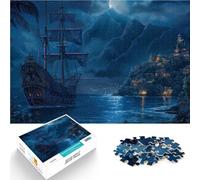 Puzzle 1000 pezzi per adolescenti Nave pirata nei Caraibi Gioco intellettuale giocattolo Attività divertenti a casa, regali di compleanno, regali di viaggio, 75x50cm