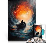 Puzzle 1000 pezzi per adolescenti Nell'abisso Surreale Barcaiolo Solitario Gara di velocità delle mani Giocattoli per la decorazione della casa 75x50cm