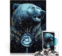 Puzzle 1000 pezzi per adolescenti Nell'oscurità Orso Difficile da completare ma divertente e umoristico con poster abbinato e foglio di quiz 75x50cm