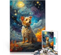 Puzzle 1000 pezzi per adolescenti Notte stellata del Tibet Terrier Giocattoli antistress Ogni pezzo è unico - Gioco divertente e stimolante per tutta la famiglia 75x50cm
