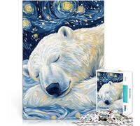 Puzzle 1000 pezzi per adolescenti Notte stellata dell'orso polare Giochi divertenti Ogni pezzo è unico - Gioco divertente e stimolante per tutta la famiglia 50x70cm