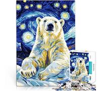Puzzle 1000 pezzi per adolescenti Notte stellata dell'orso polare Sfida di gioco educativo giocattolo Migliorare l'amore tra le coppie 50x70cm