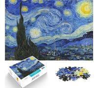 Puzzle 1000 pezzi per adolescenti Notte stellata di Van Gogh Giocattoli da gioco per regalo di famiglia Migliorare l'amore tra le coppie 38x26cm