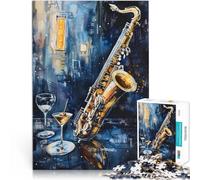 Puzzle 1000 pezzi per adolescenti Notti di sassofono Difficile da completare ma divertente e umoristico Collezione di artisti, Belle arti 38x26cm
