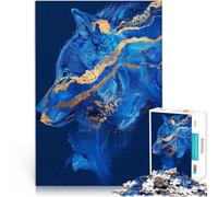 Puzzle 1000 pezzi per adolescenti Occhio del lupo per il giocattolo di sfida del gioco educativo con poster abbinato e foglio di quiz 75x50cm