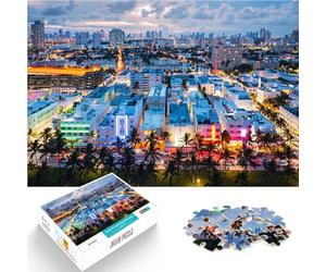 Puzzle 1000 pezzi per adolescenti Ocean Drive e skyline per il giocattolo di sfida del gioco educativo è ideale come regalo per tutta la famiglia 52x38cm