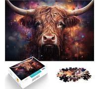 Puzzle 1000 pezzi per adolescenti Opera d'arte di mucca delle Highlands Giochi educativi Attività divertenti a casa, regali di compleanno, regali di viaggio, 50x70cm