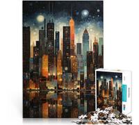 Puzzle 1000 pezzi per adolescenti Opera d'arte sullo skyline della città Gioco di famiglia per e Adatto per la decorazione del desktop 70x100cm