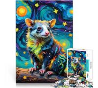 Puzzle 1000 pezzi per adolescenti Opossum nella notte stellata Giocattoli di gioco impegnativi Collezione di artisti, Belle arti 38x26cm