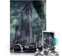 Puzzle 1000 pezzi per adolescenti Orrore Apocalisse New York Sfida di gioco educativo giocattolo con poster abbinato e foglio di quiz 75x50cm