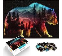 Puzzle 1000 pezzi per adolescenti orso doppia esposizione Vacanza a casa: uccidere il tempo offerte come regali per tutta la famiglia 75x50cm