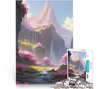 Puzzle 1000 pezzi per adolescenti Paesaggio anime lo-fi della valle della cascata Difficile e sfidante Migliorare l'amore tra le coppie 70x100cm