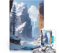 Puzzle 1000 pezzi per adolescenti Paesaggio anime lo-fi della valle innevata Gioco di famiglia per e offerte come regali per tutta la famiglia 38x26cm