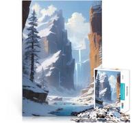 Puzzle 1000 pezzi per adolescenti Paesaggio anime lo-fi della valle innevata Gioco di famiglia per e offerte come regali per tutta la famiglia 38x26cm