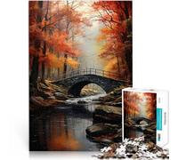 Puzzle 1000 pezzi per adolescenti Paesaggio autunnale per il giocattolo di sfida del gioco educativo con poster abbinato e foglio di quiz 75x50cm
