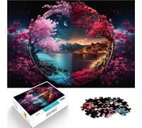 Puzzle 1000 pezzi per adolescenti Paesaggio blu e oro Antistress Vacanza in patria Uccidere il tempo offerte come regali per tutta la famiglia 75x50cm