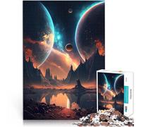Puzzle 1000 pezzi per adolescenti Paesaggio dei pianeti gemelli Per il divertimento in famiglia Migliorare l'amore tra le coppie 52x38cm