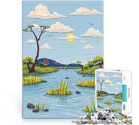 Puzzle 1000 pezzi per adolescenti Paesaggio del Delta dell'Okavango Rompicapo Ogni pezzo è unico - Gioco divertente e stimolante per tutta la famiglia 75x50cm