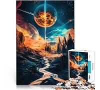 Puzzle 1000 pezzi per adolescenti Paesaggio del pianeta cosmico Allena il tuo cervello e le tue mani Lista dei desideri con Babbo Natale 38x26cm