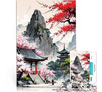 Puzzle 1000 pezzi per adolescenti Paesaggio del tempio giapponese Assemblaggio del modello Giocattoli per la decorazione della casa 75x50cm