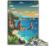 Puzzle 1000 pezzi per adolescenti Paesaggio della Sardegna Aiuta il cervello a esercitare Giocattoli avvincenti per coltivare la pazienza Decorazione da parete (dimensioni 38x26cm)