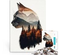 Puzzle 1000 pezzi per adolescenti Paesaggio di montagna del gatto Per il divertimento in famiglia Migliorare l'amore tra le coppie 38x26cm