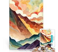 Puzzle 1000 pezzi per adolescenti Paesaggio montano ad acquerello Giochi educativi fai da te perché è ideale come regalo per tutta la famiglia 75x50cm