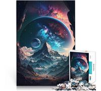 Puzzle 1000 pezzi per adolescenti Paesaggio montano cosmico Sfida di gioco educativo giocattolo con poster abbinato e foglio di quiz 75x50cm