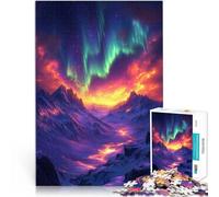 Puzzle 1000 pezzi per adolescenti Paesaggio montano dell'aurora boreale Analisi e logica Decorazione murale Regali unici per compleanno e Natale 38x26cm