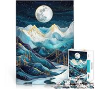 Puzzle 1000 pezzi per adolescenti Paesaggio montano notturno Per il divertimento in famiglia Regalo di compleanno, regali, arte murale 52x38cm