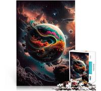 Puzzle 1000 pezzi per adolescenti Paesaggio onirico cosmico giocattoli educativi per l'apprendimento con poster abbinato e foglio di quiz 38x26cm