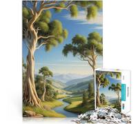Puzzle 1000 pezzi per adolescenti Paesaggio sereno della valle Gioco intellettuale giocattolo Lista dei desideri con Babbo Natale 52x38cm