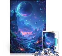 Puzzle 1000 pezzi per adolescenti Paesaggio spaziale al neon Allena il tuo cervello e le tue mani Collezione di artisti, Belle arti 38x26cm