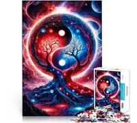 Puzzle 1000 pezzi per adolescenti Paesaggio spaziale rosso yin e yang Gioco educativo per famiglie Decorazioni e regali unici per la casa 38x26cm