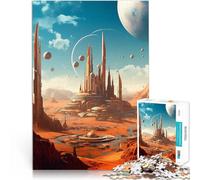 Puzzle 1000 pezzi per adolescenti Paesaggio urbano del pianeta rosso Marte Gioco a quiz Attività divertenti a casa, regali di compleanno, regali di viaggio, 38x26cm