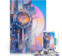 Puzzle 1000 pezzi per adolescenti Paesaggio urbano di fantascienza Assemblaggio del modello Migliorare l'amore tra le coppie 70x100cm