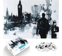 Puzzle 1000 pezzi per adolescenti Paesaggio urbano di Londra con figura Gioco pratico Decorazione murale Regali unici per compleanno e Natale 52x38cm