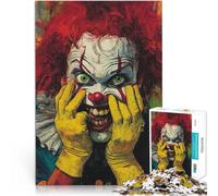 Puzzle 1000 pezzi per adolescenti Pagliaccio malvagio e pazzo Allena il tuo cervello e le tue mani Lista dei desideri con Babbo Natale 75x50cm