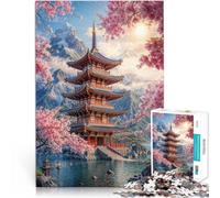 Puzzle 1000 pezzi per adolescenti Pagoda sul lago Giocattoli educativi per l'apprendimento Giochi per famiglie Migliorare la memoria 38x26cm
