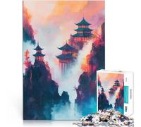 Puzzle 1000 pezzi per adolescenti Pagode giapponesi tra le nuvole Sfida di gioco educativo giocattolo è ideale come regalo per tutta la famiglia 38x26cm