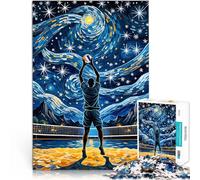 Puzzle 1000 pezzi per adolescenti Pallavolo Notte Stellata Riduzione dello stress interessante Lista dei desideri con Babbo Natale 38x26cm