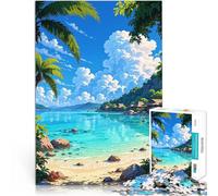 Puzzle 1000 pezzi per adolescenti Paradiso tropicale in stile Chibi Divertimento in famiglia perché è ideale come regalo per tutta la famiglia 52x38cm