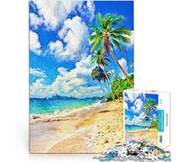 Puzzle 1000 pezzi per adolescenti Paradiso tropicale sulla spiaggia Assemblaggio del modello Gioco educativo per compleanno e Natale 75x50cm