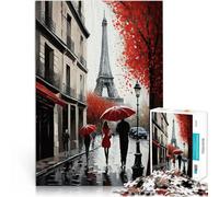 Puzzle 1000 pezzi per adolescenti Parigi Francia rosso per il giocattolo di sfida del gioco educativo Decorazioni e regali unici per la casa 52x38cm
