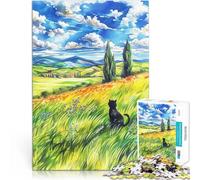 Puzzle 1000 pezzi per adolescenti Pascoli verdi Difficile da completare ma divertente e umoristico Giocattoli per la decorazione della casa 75x50cm
