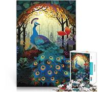 Puzzle 1000 pezzi per adolescenti Pavone di carta per il giocattolo di sfida del gioco educativo con poster abbinato e foglio di quiz 52x38cm